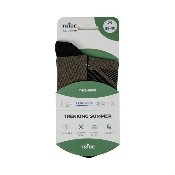 Шкарпетки літні Tribe Trekking Summer T-KB-0005-olive-44/46 T-KB-0005-olive-44-46 фото